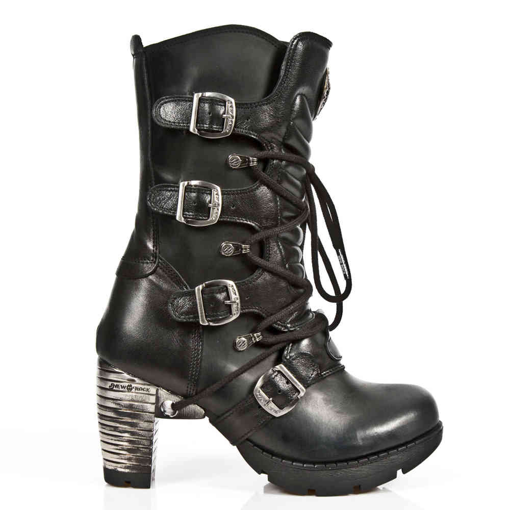 New Rock - 2 M.TR003S1 Plattformstiefel - Schwarz